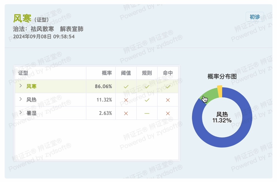 辨证云完整问诊流程界面：从四诊信息采集到辨证结论输出（院内辅诊实际使用的系统界面）